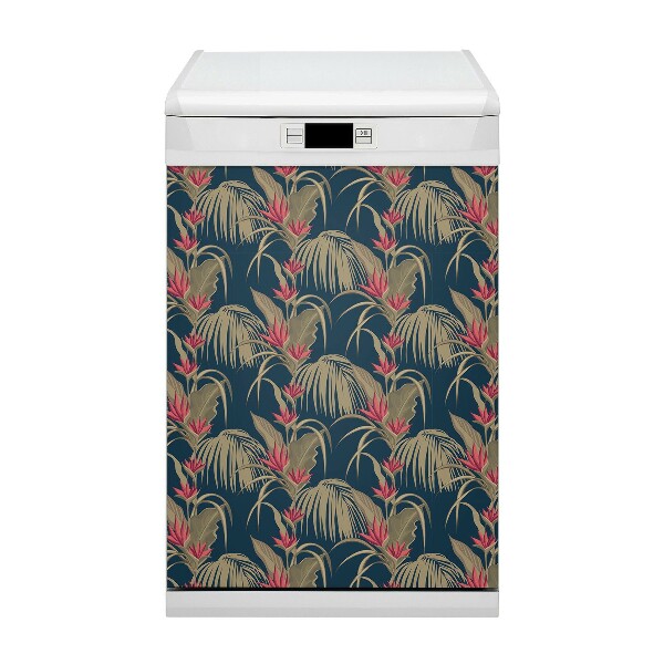 Dishwasher cover Tropical palm trees