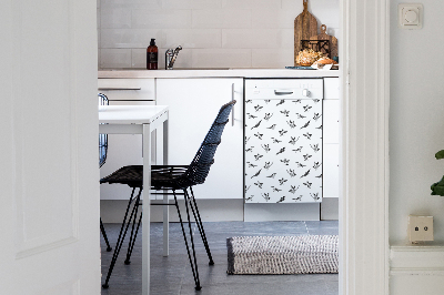 Magnetic dishwasher cover Painted sparrows