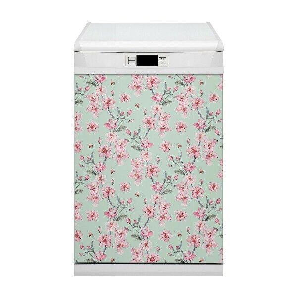 Dishwasher cover magnet Cherry blossoms