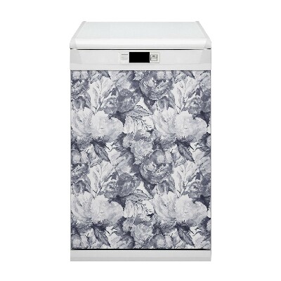 Dishwasher cover Gray flowers