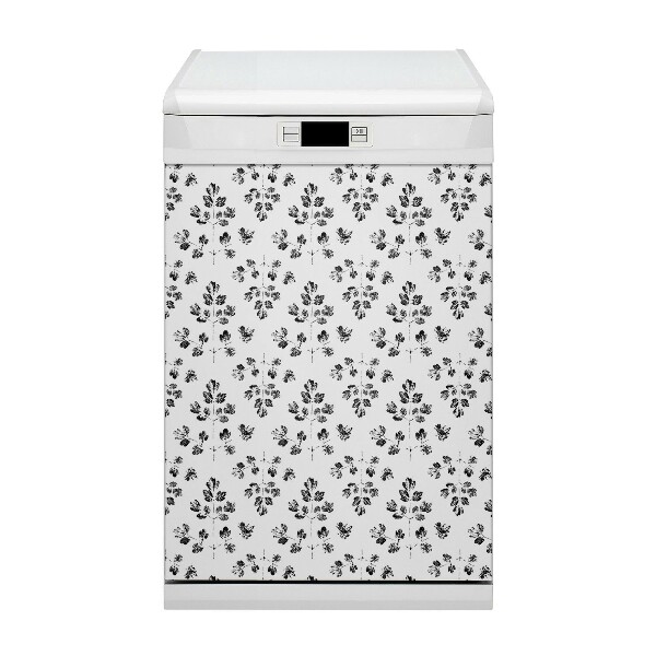 Decorative dishwasher magnet Black and white pattern