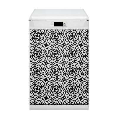 Decorative dishwasher magnet Black and white pattern