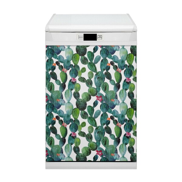 Magnetic dishwasher cover Flowers cacti