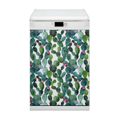 Magnetic dishwasher cover Flowers cacti