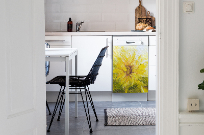 Magnetic dishwasher cover Sunflowers