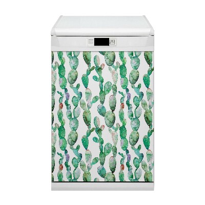 Magnetic dishwasher cover Watercolor cacti