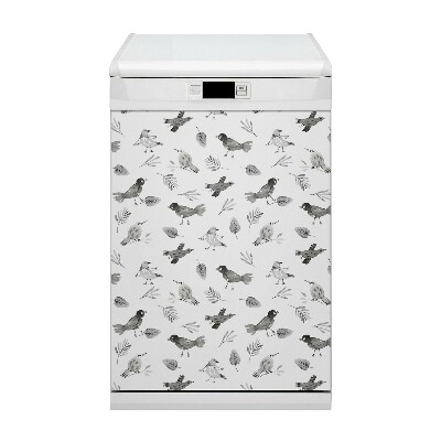 Dishwasher cover Drawn birds