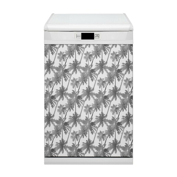 Decorative dishwasher magnet Gray palm trees