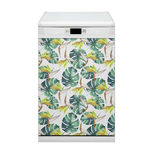 Dishwasher cover magnet Exotic leaves