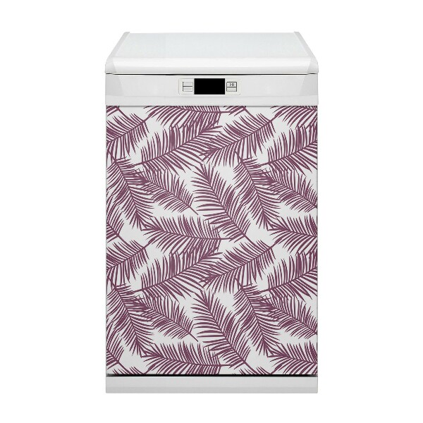 Magnetic dishwasher cover Purple leaves