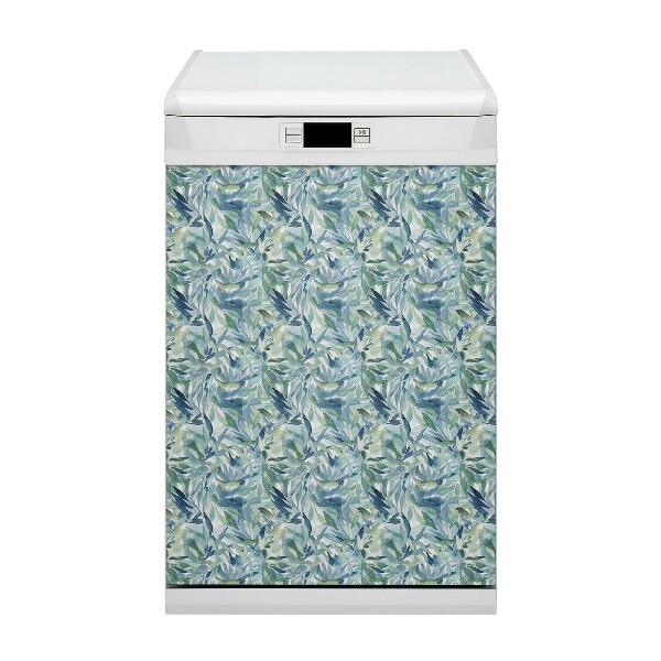 Magnetic dishwasher cover Pastel leaves