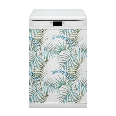 Magnetic dishwasher cover Tropical leaves