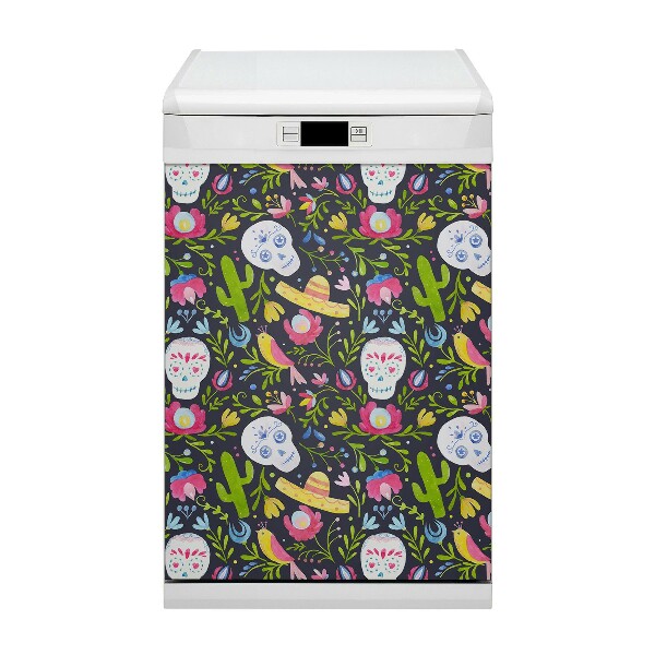 Magnetic dishwasher cover Mexican theme