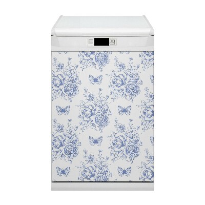 Decorative dishwasher magnet Butterflies and flowers