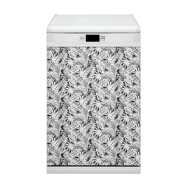 Magnetic dishwasher cover Black leaves