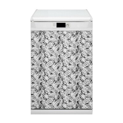 Magnetic dishwasher cover Black leaves