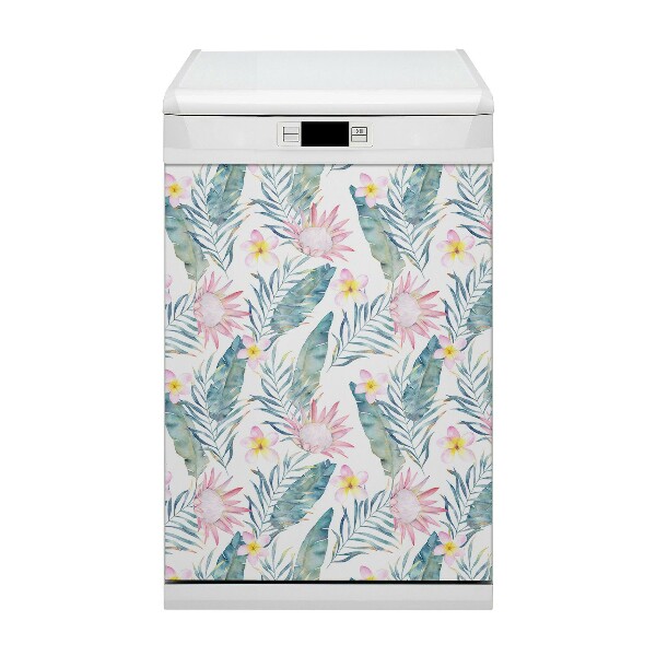 Dishwasher cover magnet Light pink flowers