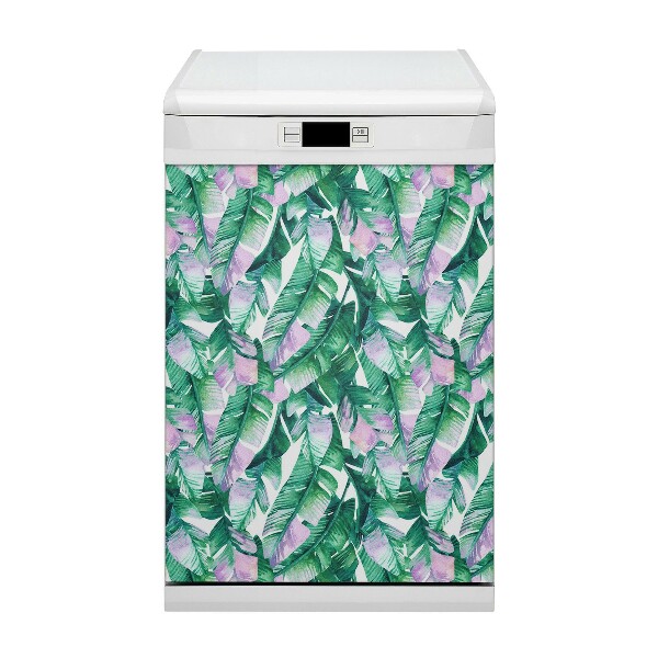 Magnetic dishwasher cover Pastel leaves