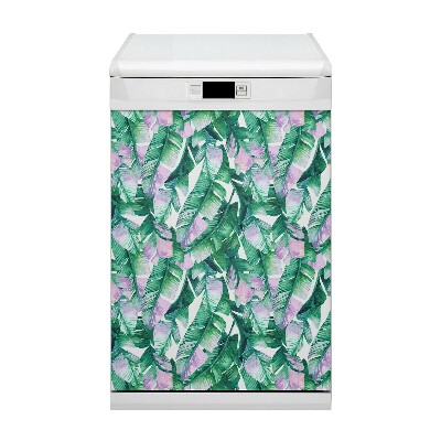 Magnetic dishwasher cover Pastel leaves