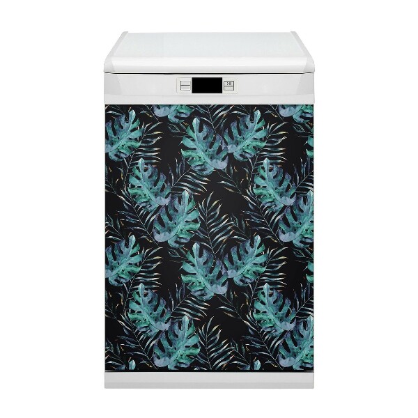 Dishwasher cover magnet Dark leaves