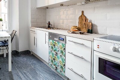 Magnetic dishwasher cover Palms and leaves