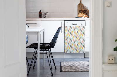 Magnetic dishwasher cover Pastel herringbone