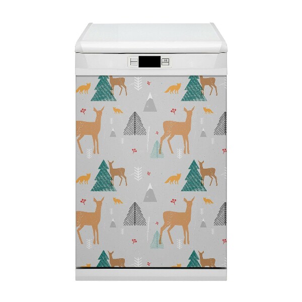 Dishwasher cover magnet Forest animals