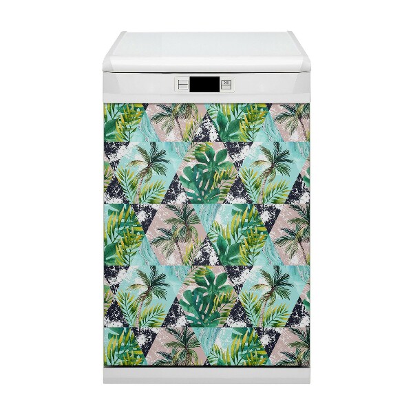 Magnetic dishwasher cover Palms pattern