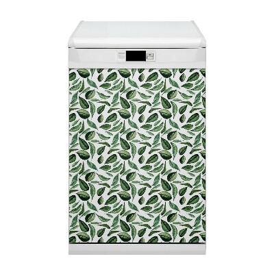 Dishwasher cover magnet Green leaves