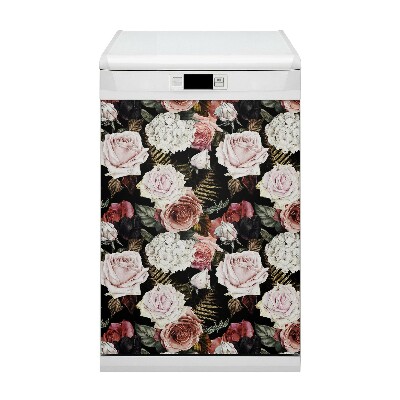 Magnetic dishwasher cover Baroque flowers