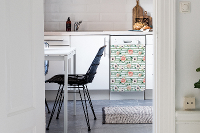 Dishwasher cover magnet Striped roses