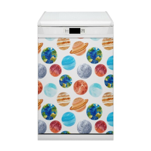 Dishwasher cover magnet Colorful planets