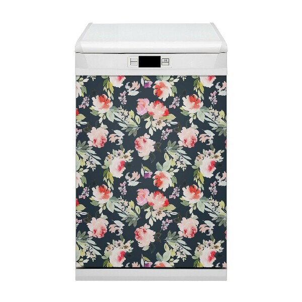 Dishwasher cover magnet Painted flowers