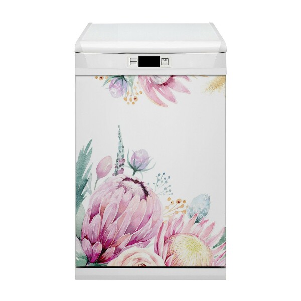 Magnetic dishwasher cover Floral frame