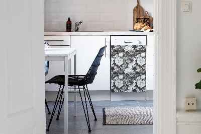 Magnetic dishwasher cover Peonies