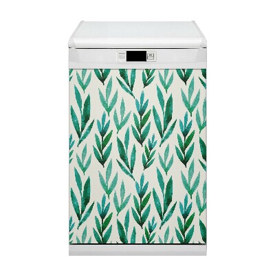 Magnetic dishwasher cover Green leaves