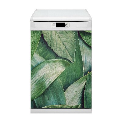 Dishwasher cover magnet Green leaves