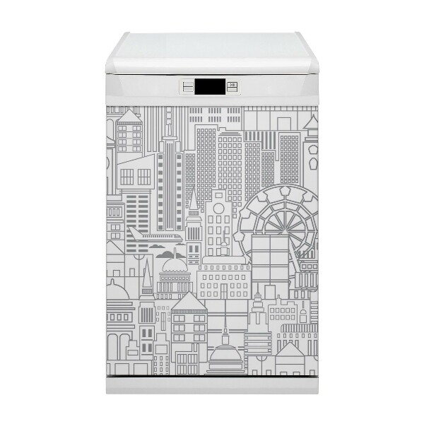 Dishwasher cover Sketched city