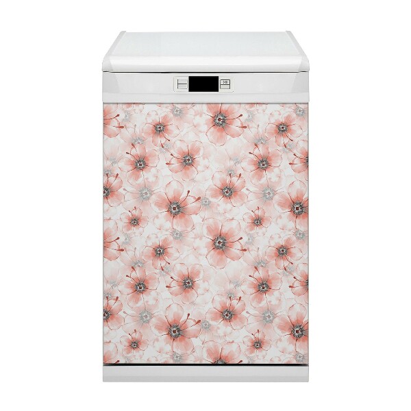 Magnetic dishwasher cover Orange flowers