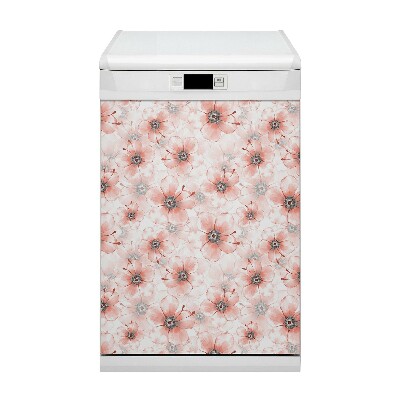 Magnetic dishwasher cover Orange flowers