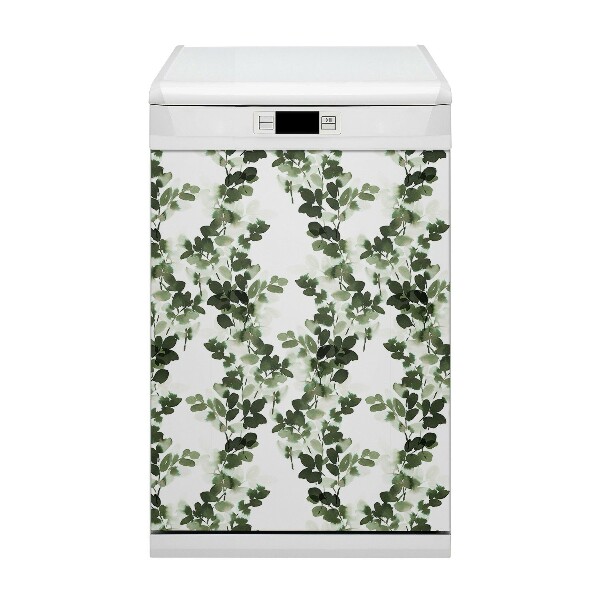 Magnetic dishwasher cover Green leaves