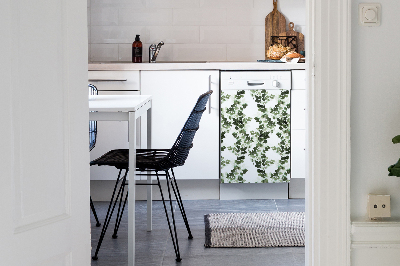 Magnetic dishwasher cover Green leaves