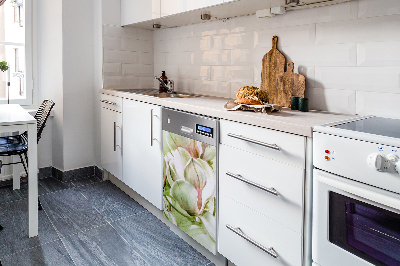 Magnetic dishwasher cover Magnolia flowers