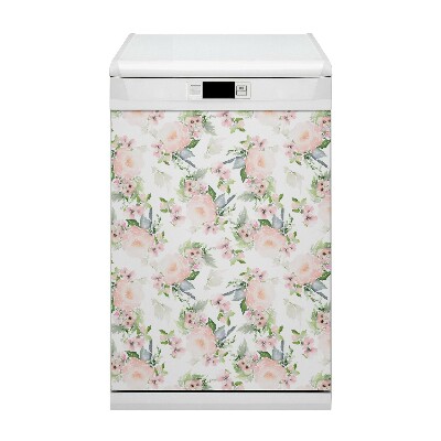 Magnetic dishwasher cover Pastel flowers