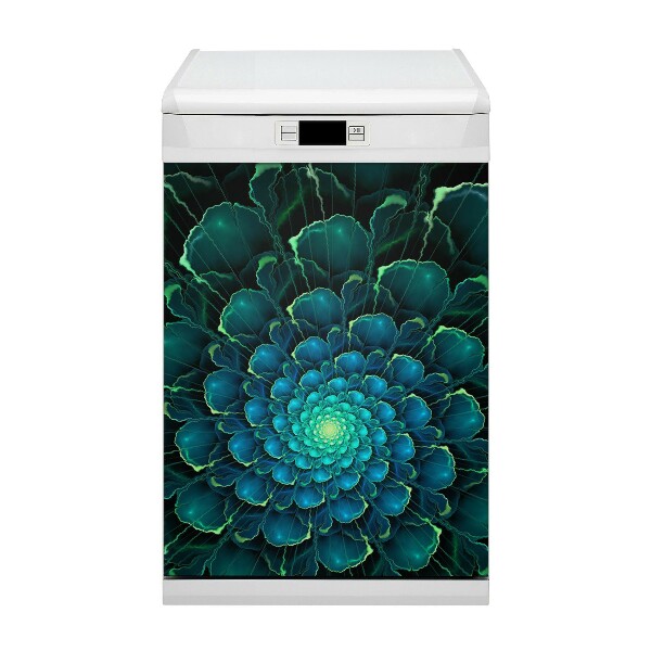 Dishwasher cover magnet Green flower