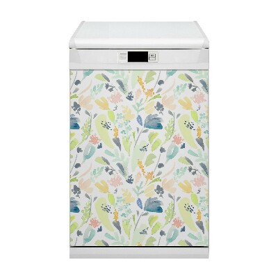 Dishwasher cover magnet Flowers