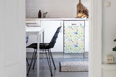 Dishwasher cover magnet Flowers