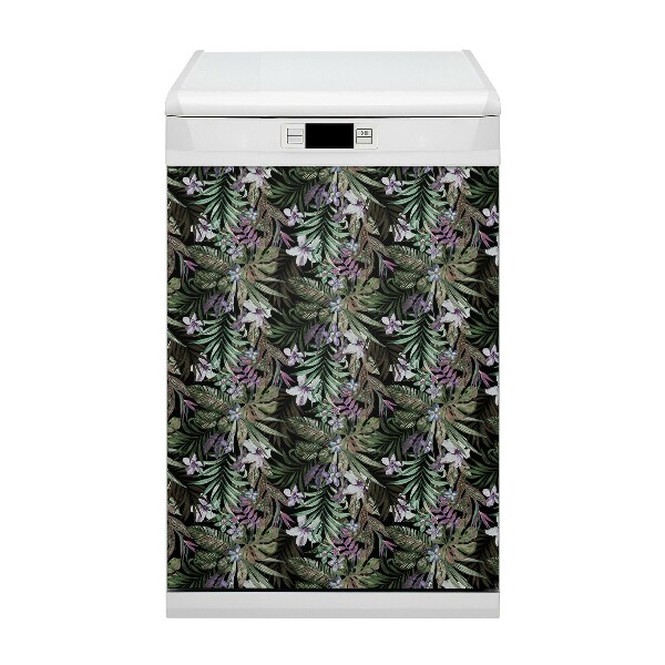 Magnetic dishwasher cover Palm flowers