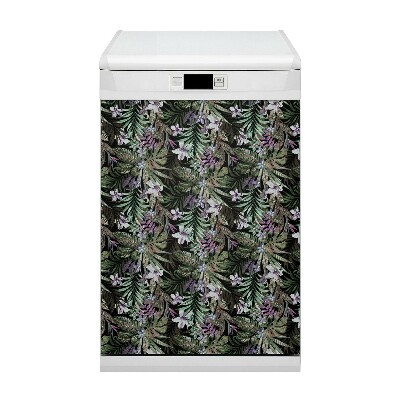 Magnetic dishwasher cover Palm flowers