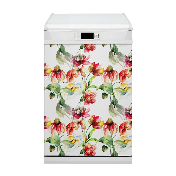 Magnetic dishwasher cover Wild flowers